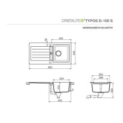 Schock Einbauspüle Cristalite Typos D-100 S A