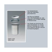 WESCO 060064-47 Einbau Abfallsammler Ergo-Master small, 5 Liter, Aluminium-Einsatz
