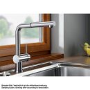 BLANCO Küchenarmatur LINUS-S-F Einhebelmischer, Vor-Fenster-Armatur Chrom | Hochdruck
