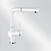 BLANCO Küchenarmatur LINUS-S, ausziehbarer Auslauf, SILGRANIT-Look weiß