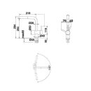 BLANCO Küchenarmatur LINUS-S Hebel rechts Einhebelmischer Chrom | Hochdruck