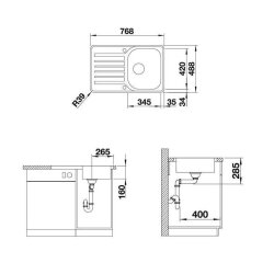 BLANCO Einbauspüle LANTOS 45 S-IF Compact Edelstahl Bürstfinish