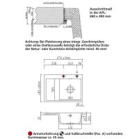 Systemceram Einbauspüle KeraDomo MERA 70 F Becken rechts flächenbündig