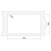 Oulin Einbauspüle OL0328 Vejle 400 BK1 BA (850 x 506 mm), Becken rechts