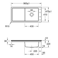 Villeroy & Boch Einbauspüle flächenbündig Timeline 60 Flat