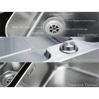 Franke Einbauspüle Argos AGX 211-100 Edelstahl, Druckknopfventil