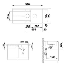 BLANCO Einbauspüle METRA 6 S-F flächenbündig einbaubar weiß