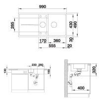 BLANCO Einbauspüle METRA 6 S-F flächenbündig einbaubar weiß
