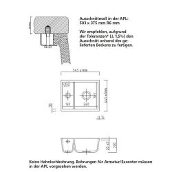 Systemceram Unterbauspüle KeraDomo MERA 60 U/g (mit geschliffener Oberseite)