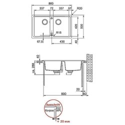 Franke Einbauspüle Basis BFG 620-86 Fragranit Glacier