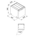 Franke Einbau-Abfallsammler Sorter Cube 40 Automatikauszug 2-fach