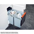 Franke Einbau-Abfallsammler Sorter Cube 30 Handauszug 2-fach ( 1x 10 L, 1 x 20 L)