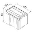 Franke Einbau-Abfallsammler Sorter Cube 30 Handauszug 3-fach