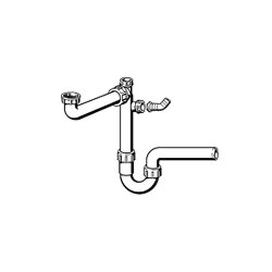 Raumspar-Siphon / Geruchverschluss 1 1/2" x 40 mm, 1...