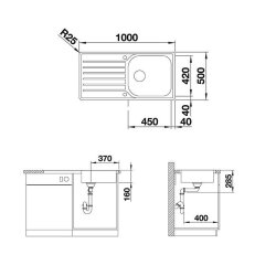 BLANCO Einbauspüle LANTOS XL 6 S-IF Edelstahl Bürstfinish