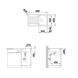BLANCO Einbauspüle LANTOS 45 S-IF Salto Edelstahl Bürstfinish