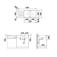 BLANCO Einbauspüle LANTOS 8 S-IF Compact Edelstahl Bürstfinish