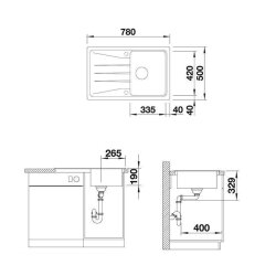 BLANCO Einbauspüle SONA 45 S Silgranit