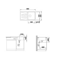 BLANCO Einbauspüle SONA 5 S Silgranit