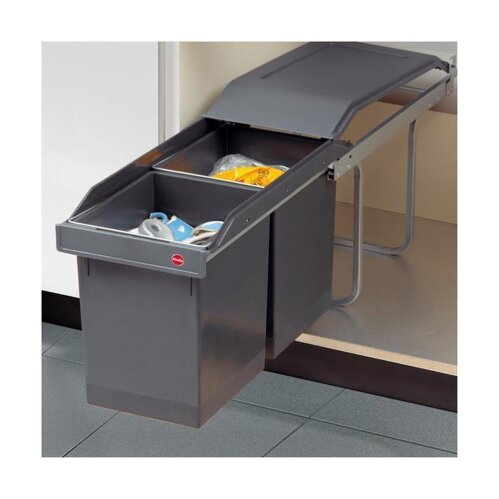Hailo Abfallsammler 3650101 Tandem 15/15 dunkelgrau