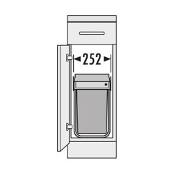 Hailo Abfallsammler 3650101 Tandem 15/15 dunkelgrau